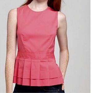 Theory Calyx Pink Peplum Blouse Top Tank Medium